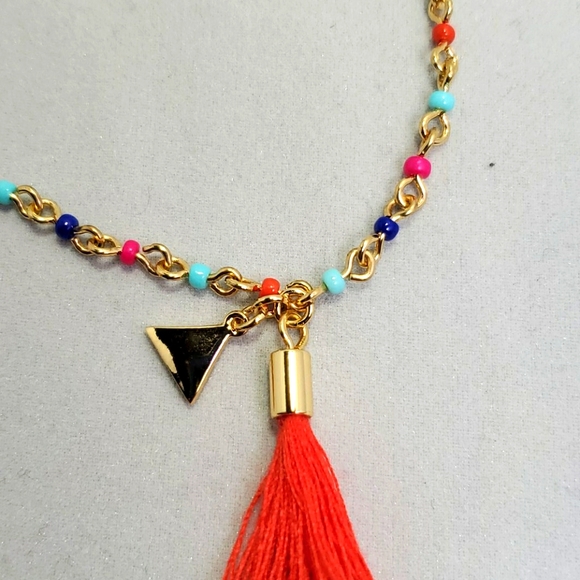 Rebecca Minkoff - Layered Collar Necklace with Multi Seed Beads Gold/War… - Picture 3 of 6